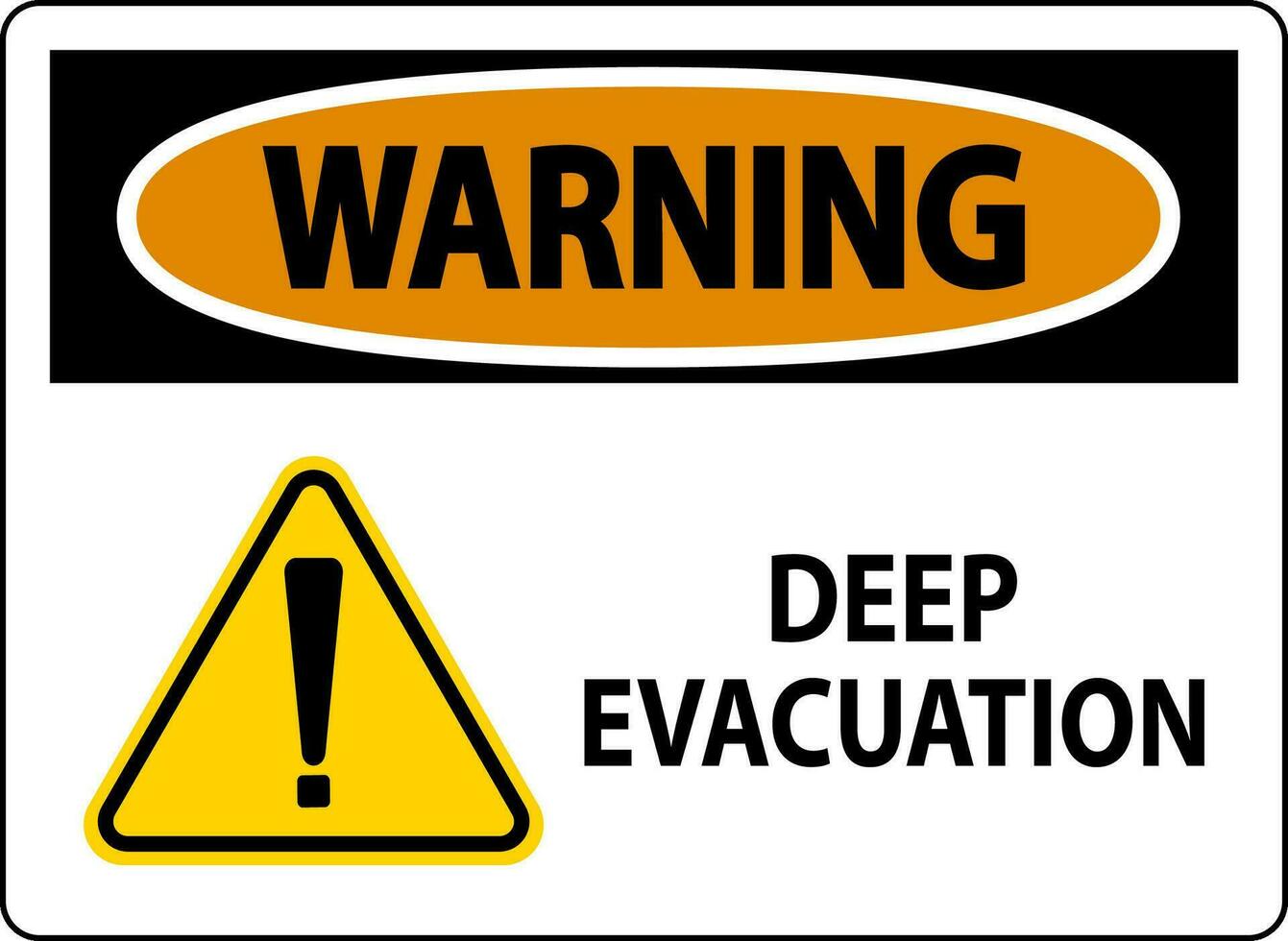 varning tecken djup evakuering vektor