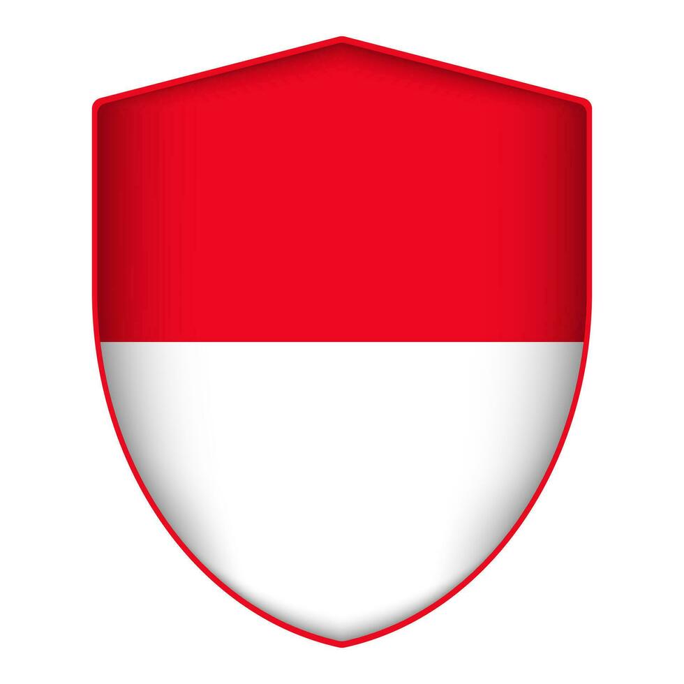 Monaco Flagge im Schild Form. Vektor Illustration.