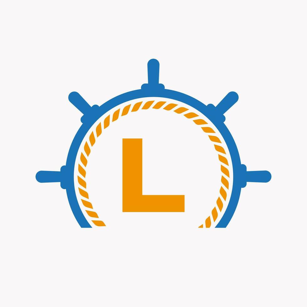 Brief l Kreuzfahrt Lenkung Logo. Yacht Symbol, Schiff Logo, Marine Zeichen Vorlage vektor