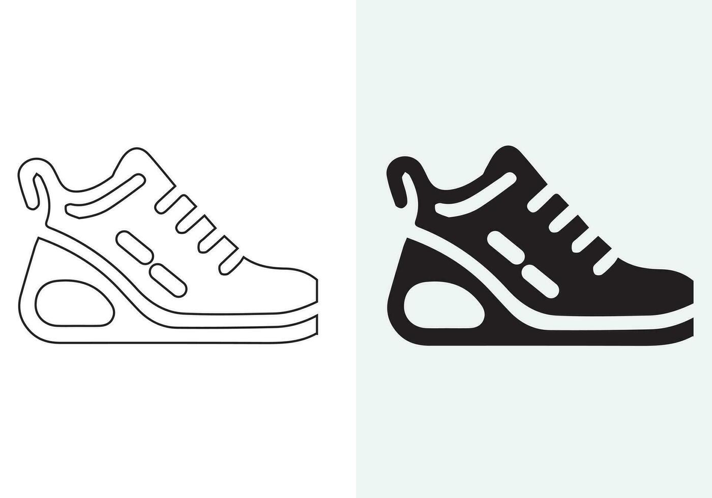 isoliert eben Vektor Silhouette Turnschuhe oder Schuhe Symbol einstellen Symbole von Schuhwerk