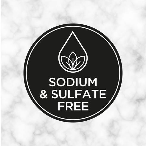 Natrium und Sulfat Kostenloses Symbol für Etiketten für Shampoo, Maske, Conditioner und andere Haarprodukte. vektor
