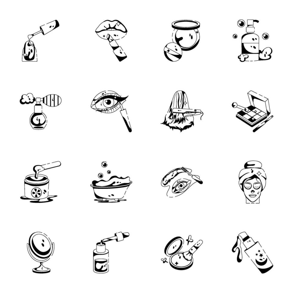 modern Sammlung von Schönheit Glyphe Symbole vektor
