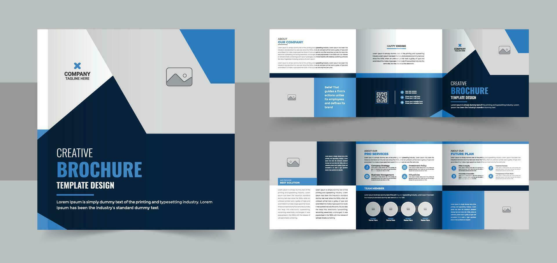 Corporate Business Square Trifold Broschüre Template Design und minimale Firmenprofilbroschüre vektor