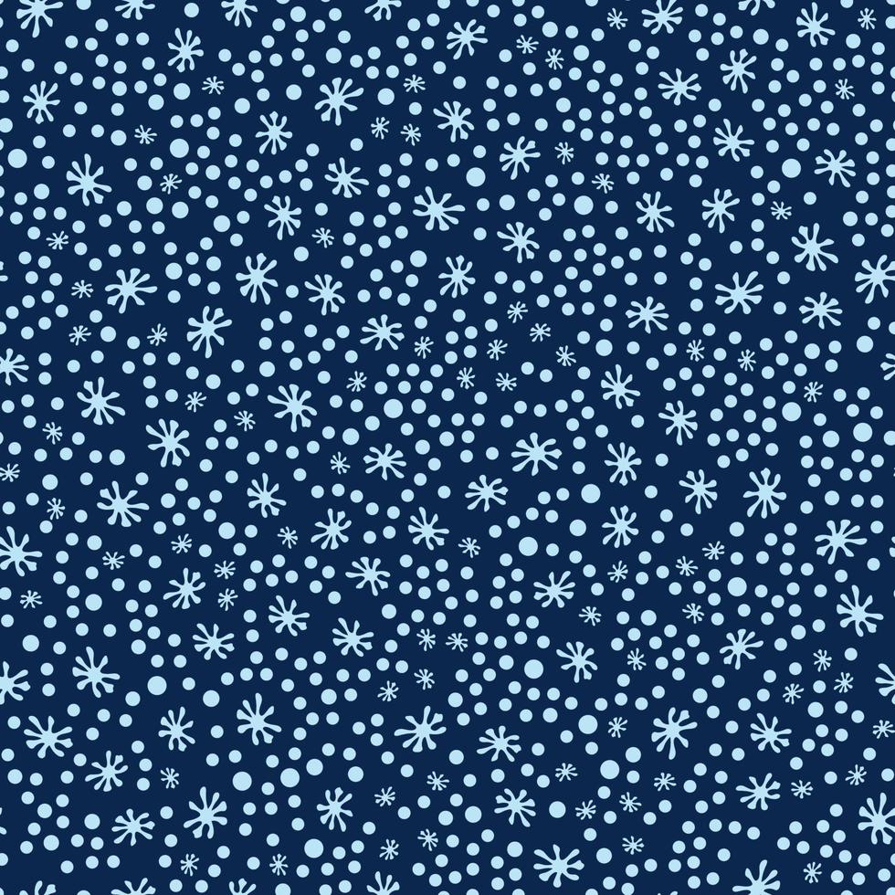 Vektor nahtlose Muster mit Schneeflocken auf einem dunkelblauen