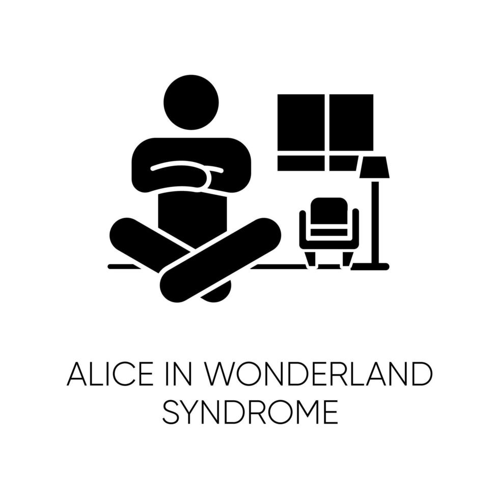 Alice im Wunderland-Syndrom Glyphensymbol vektor