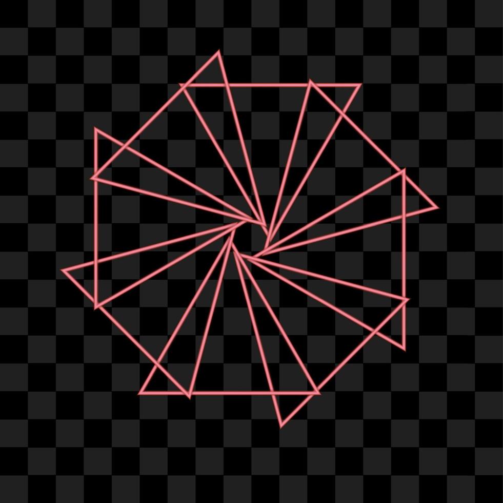 rotes Neoneffektelementdesign mit Kreisstil vektor