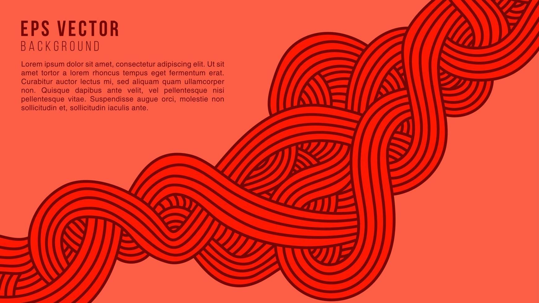 röda vågiga linjer abstrakt bakgrund med konturstil vektor