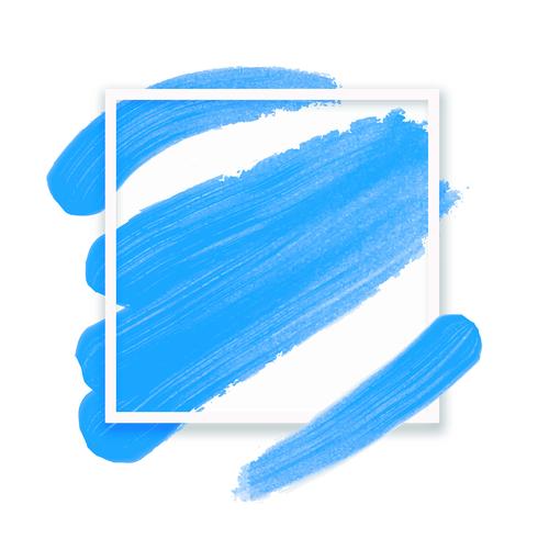 Ram för text. Abstrakt ljusblå bakgrund med imitation oljemålning pensel. Vektor illustration