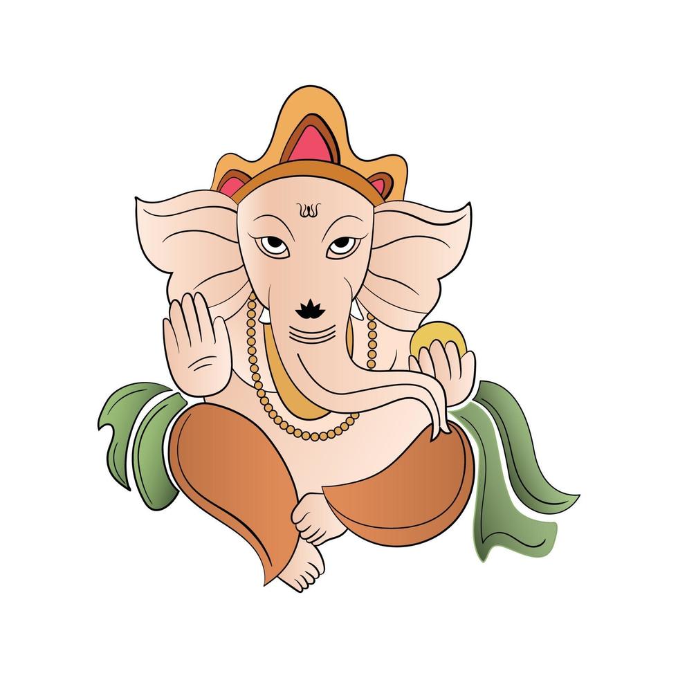 ganpati illustrerad på isolerad bakgrund. glad gnaesh chaturthi. vektor