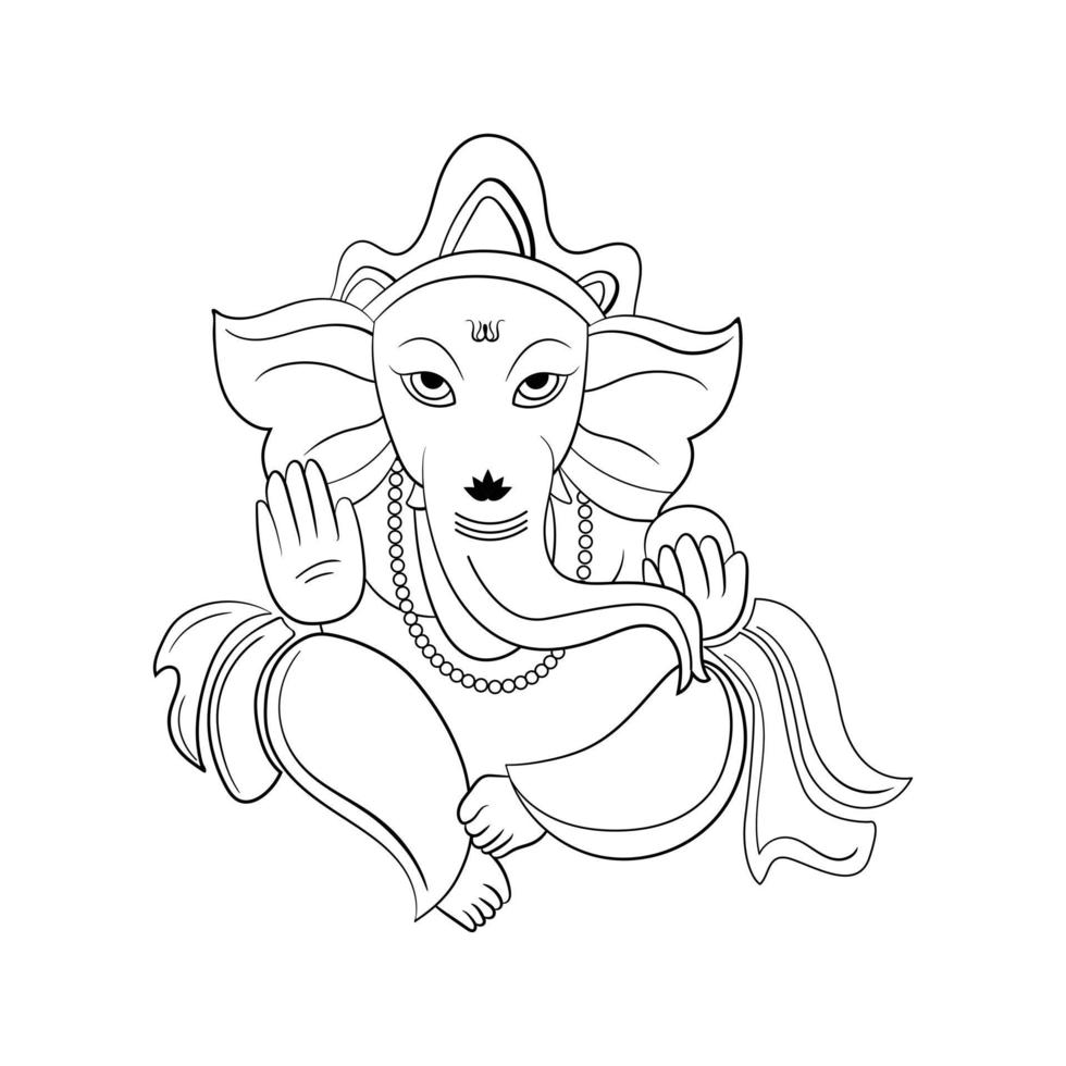 Ganpati illustriert auf isoliertem Hintergrund. glückliches gnaesh chaturthi. vektor