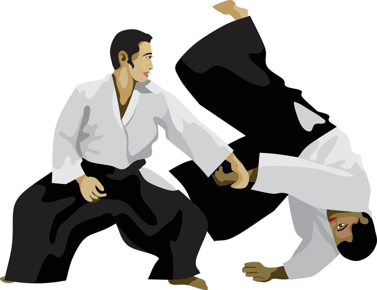 Aikido japanische Kampfkunst-Vektorgrafik vektor