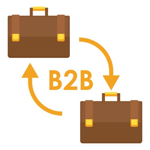 B2B-Banner Zwei Koffer für Geschäftsleute. Flache Vektorillustration vektor