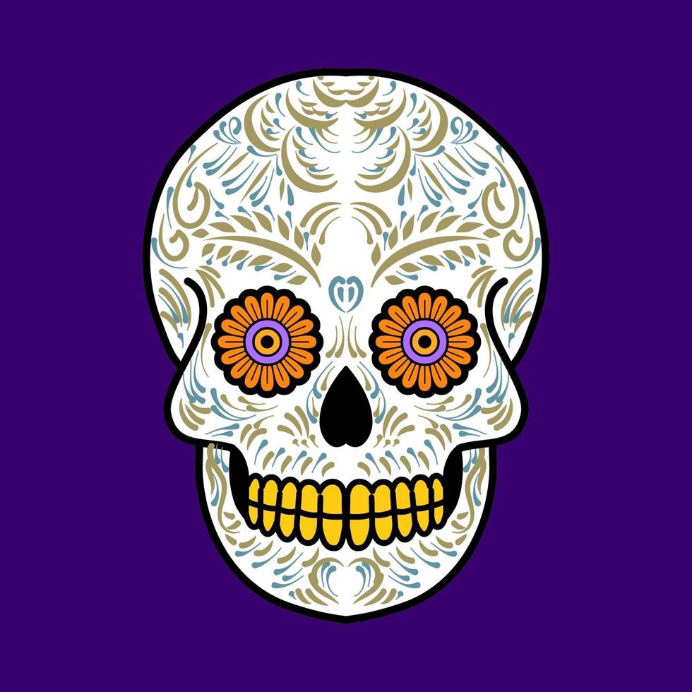 dekorativa skallehuvud dag av döda mexico illustration vektor