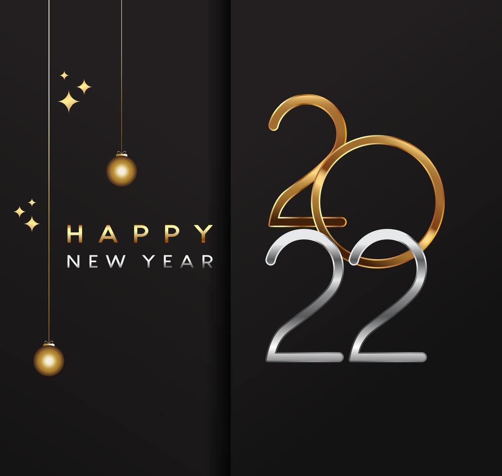 Frohes neues Jahr 2022 - neues Jahr glänzender Hintergrund vektor