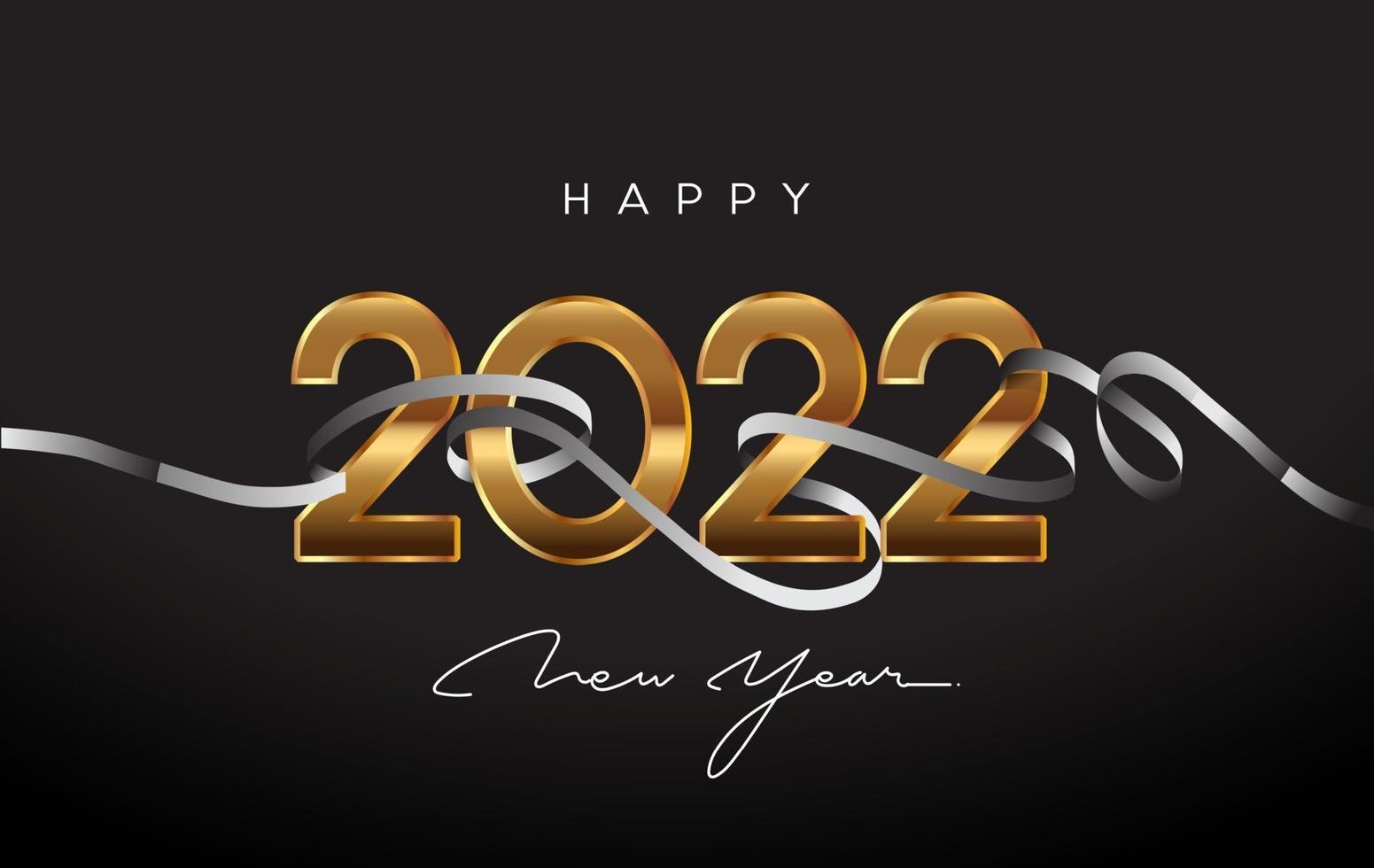 nytt år 2022 - gratulationskort med band vektor