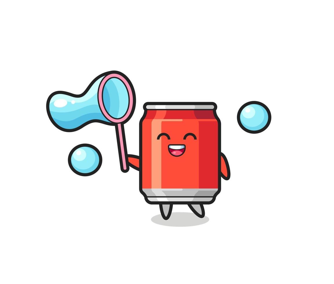 Happy Drink kann Cartoon spielen Seifenblase vektor