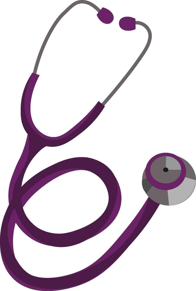 hjärtslag ClipArt läkare checkupviolett-färgad stetoskophälsa medicinsk kitmedicin ClipArt, vektor eller Färg illustration.