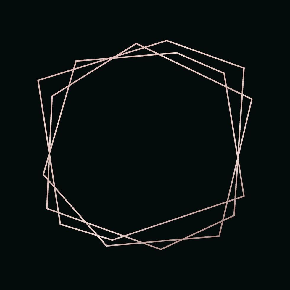 Rose Gold geometrisch polygonal Rahmen vektor