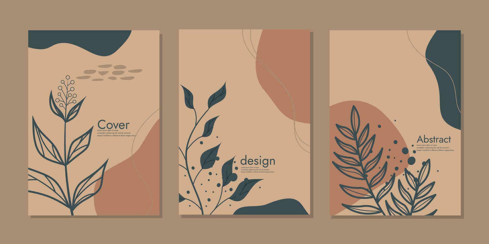 Blumen- Vektor Startseite Design Vorlagen. abstrakt Boho botanisch Hintergrund a4 Größe Pastell- zum Buch, Bindemittel, Notizbücher, Planer, Broschüren, Bücher, Kataloge