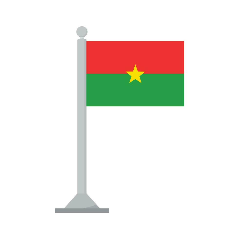 flagga av Burkina faso på flaggstång isolerat vektor