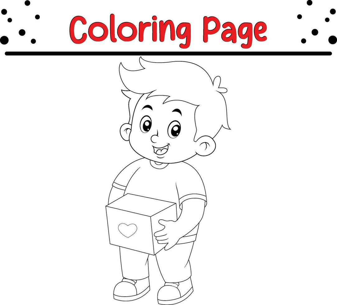 süß Junge Färbung Seite zum Kinder. Vektor Illustration Färbung Buch.