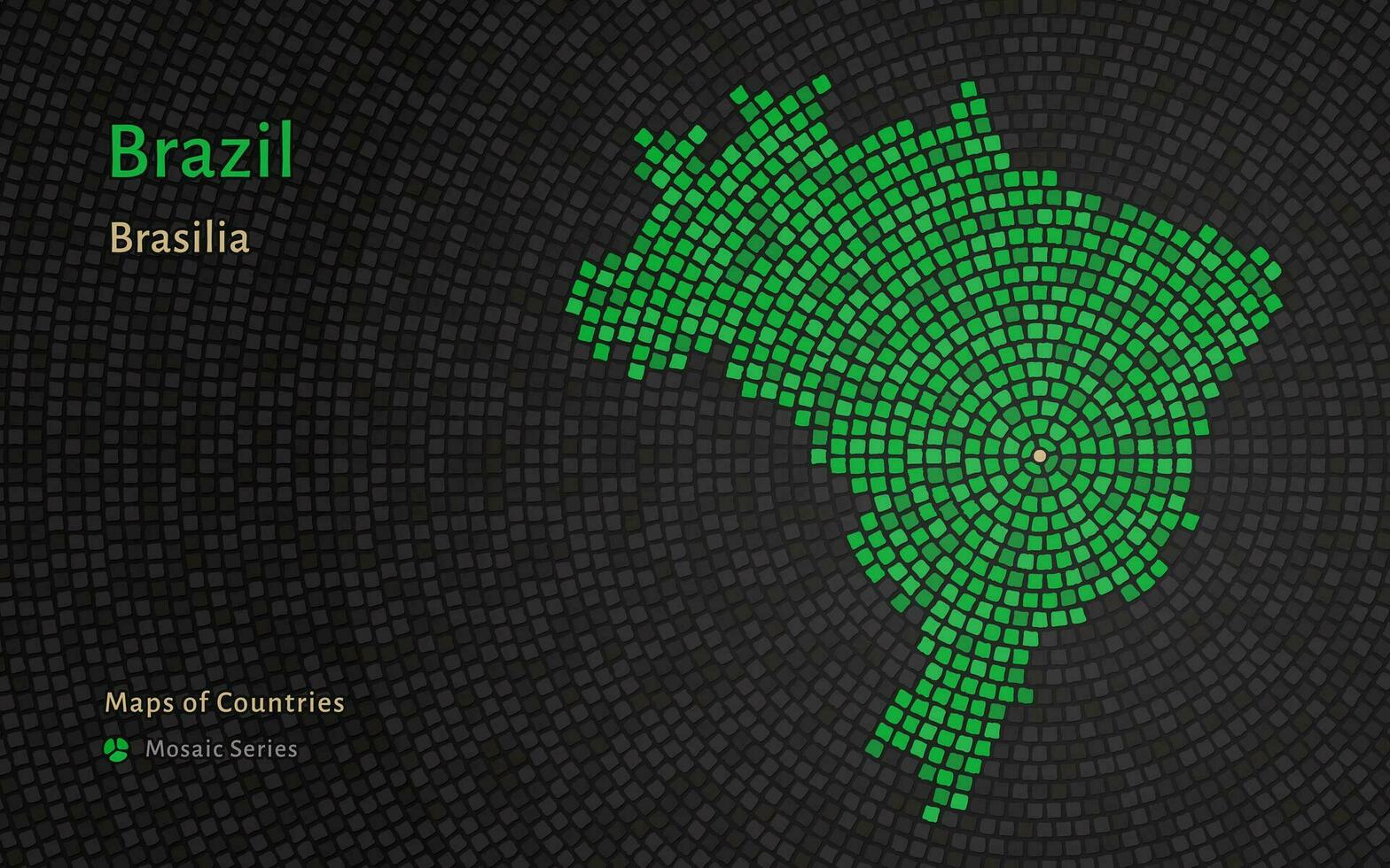Brasilien Karta med en huvudstad av brasilia visad i en mosaik- mönster vektor