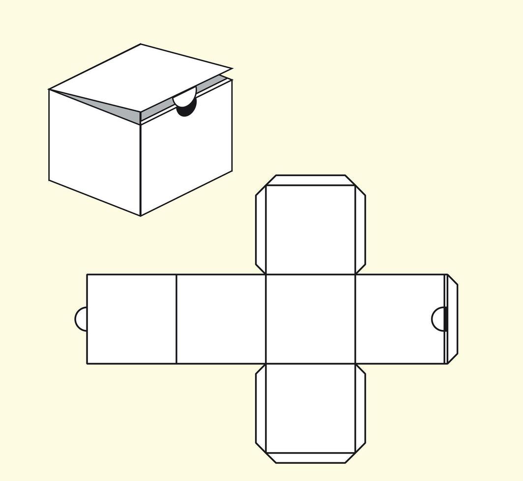 sterben Schnitt Box Kunst Arbeit Design vektor