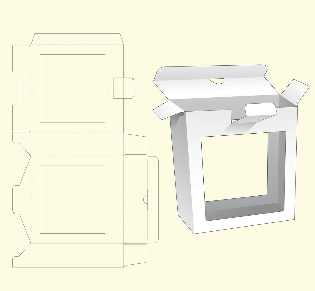 sterben Schnitt Box Kunst Arbeit Design vektor