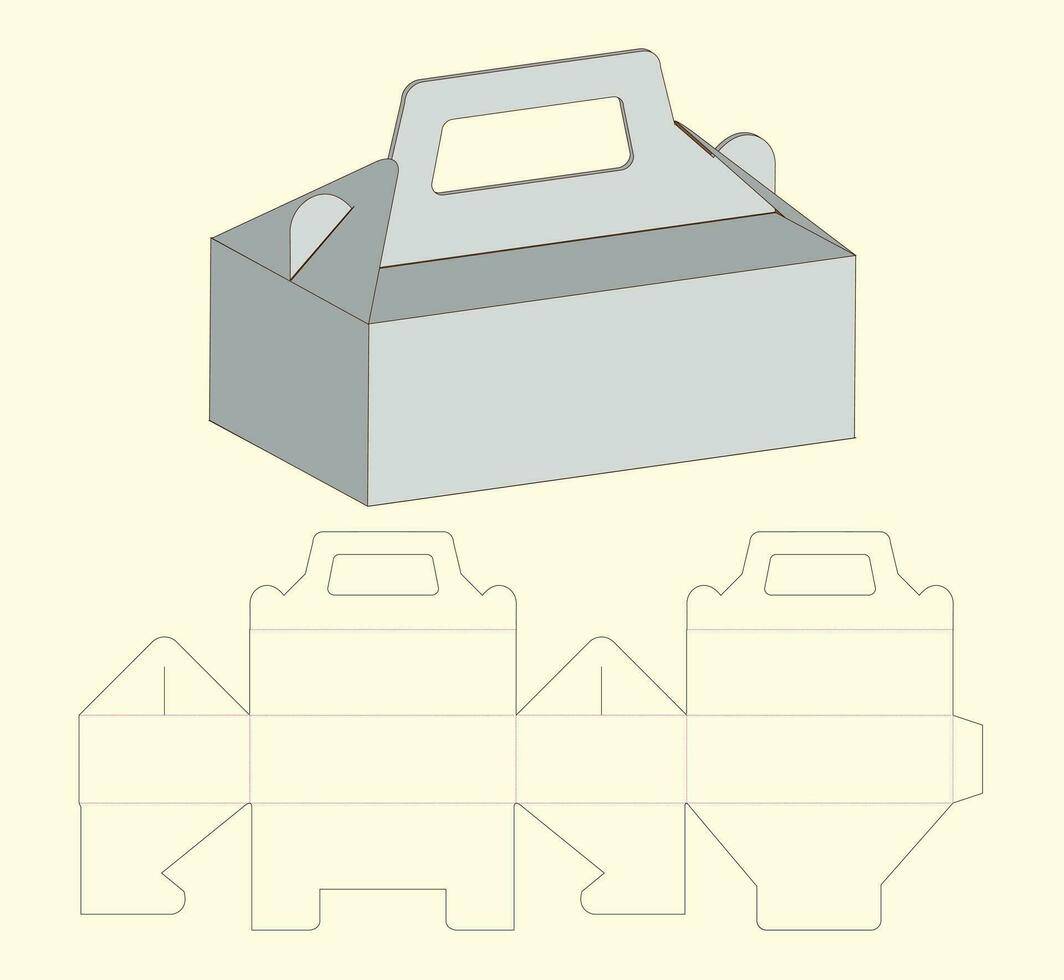 sterben Schnitt Box Design vektor
