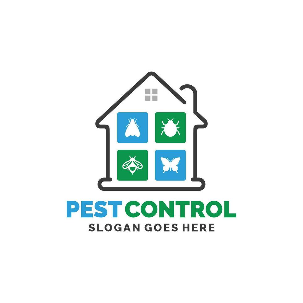 Zuhause Pest Steuerung Logo Design Vektor Illustration