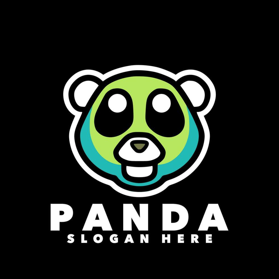 Panda einfach Maskottchen Logo Design vektor