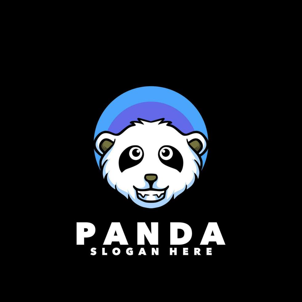 Panda Kopf Karikatur Maskottchen Logo vektor