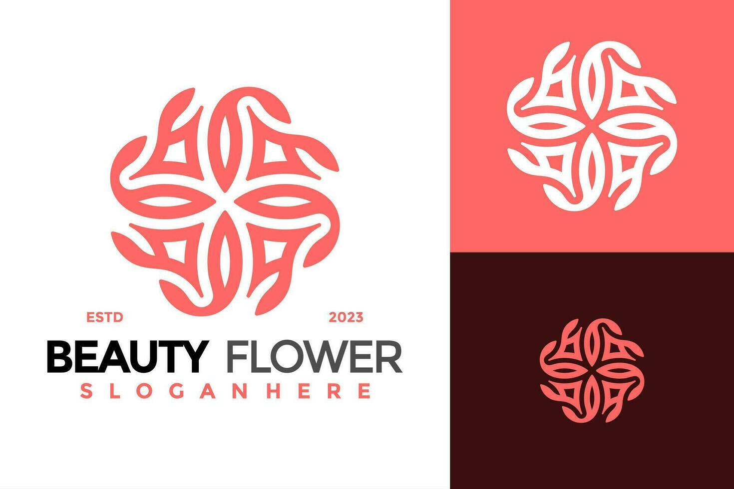 Schönheit Blume Rosa Logo Design Vektor Symbol Symbol Illustration