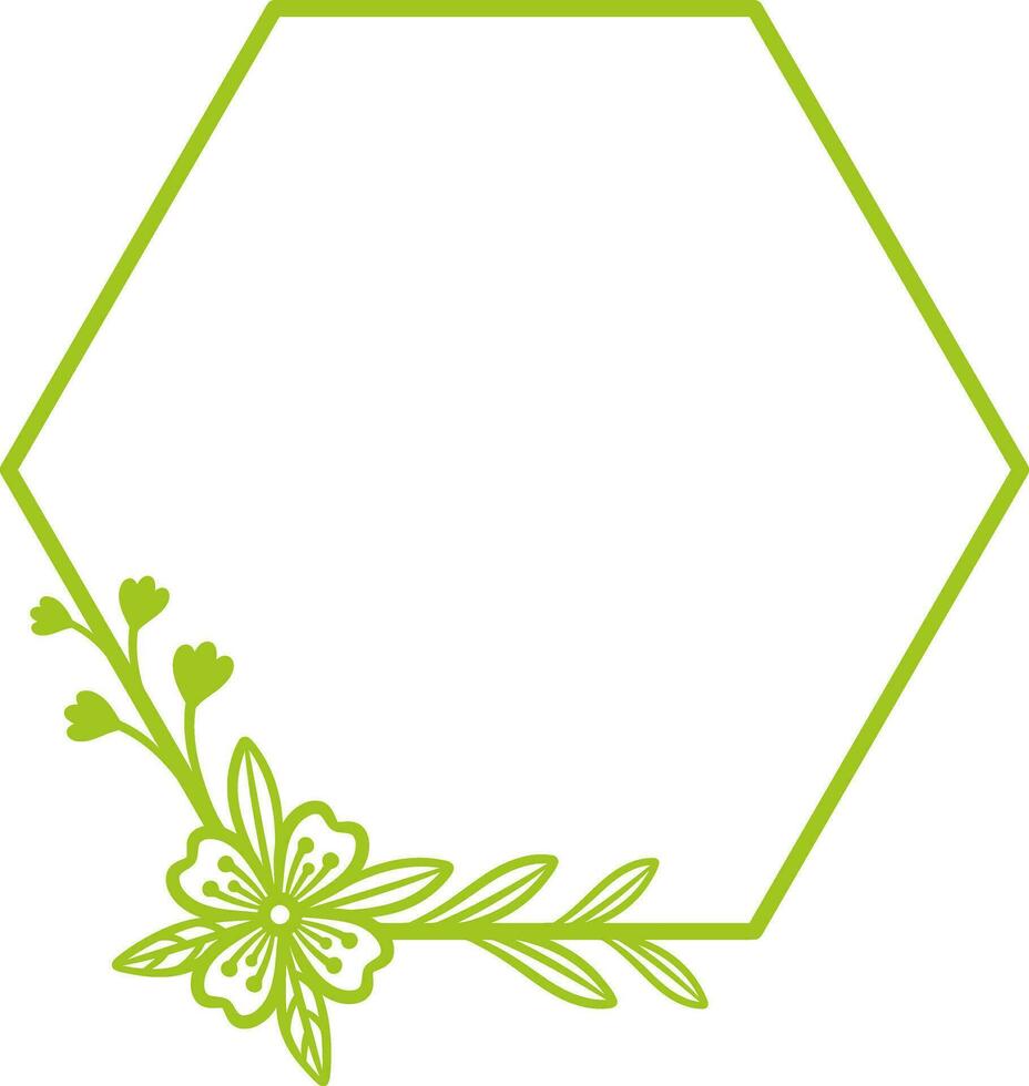 sechseckig Blumen- Rahmen zum Hochzeit. Vektor