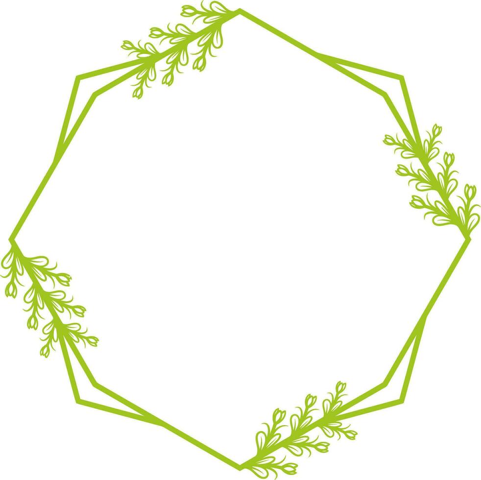 hexagonal blommig ram för bröllop. vektor