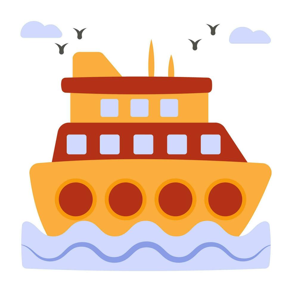 ett ikon design av båt, redigerbar vektor
