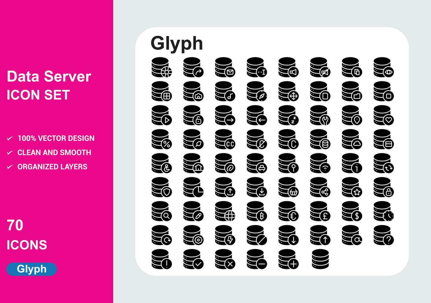 Daten Server Glyphe Gradient vektor