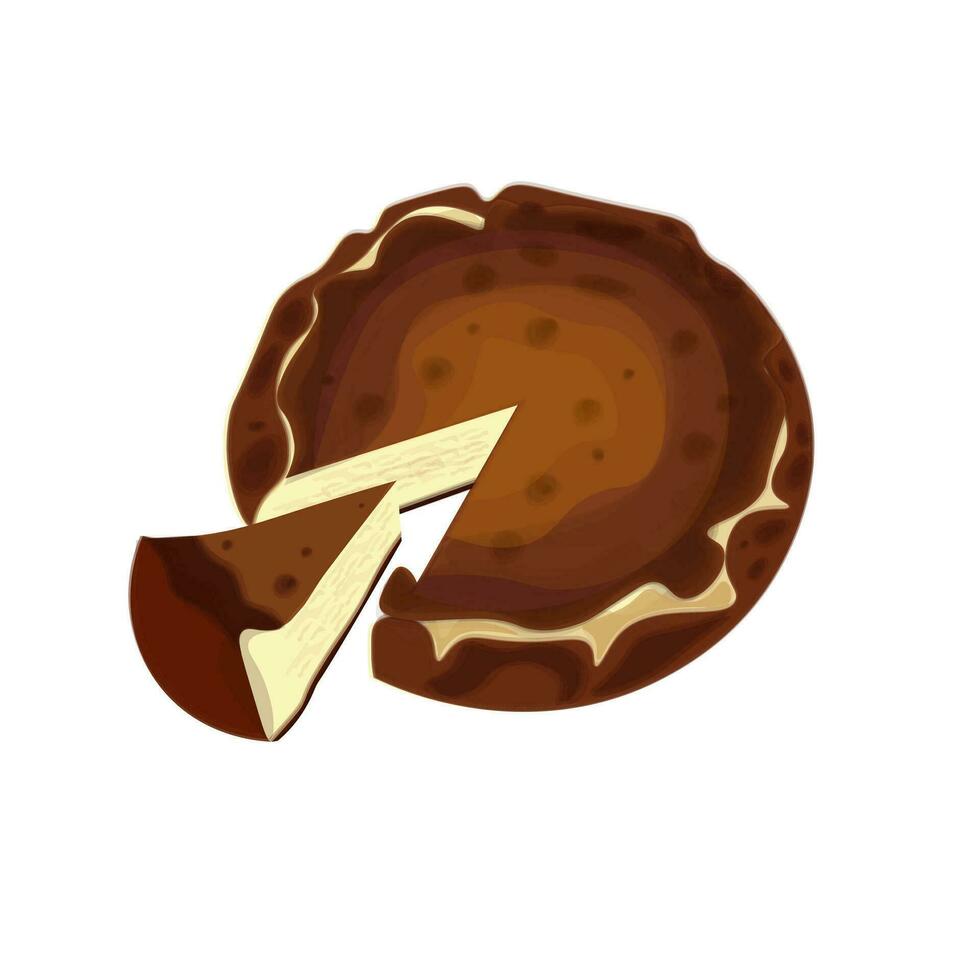 san sebastian basque cheesecake illustration logotyp vektor