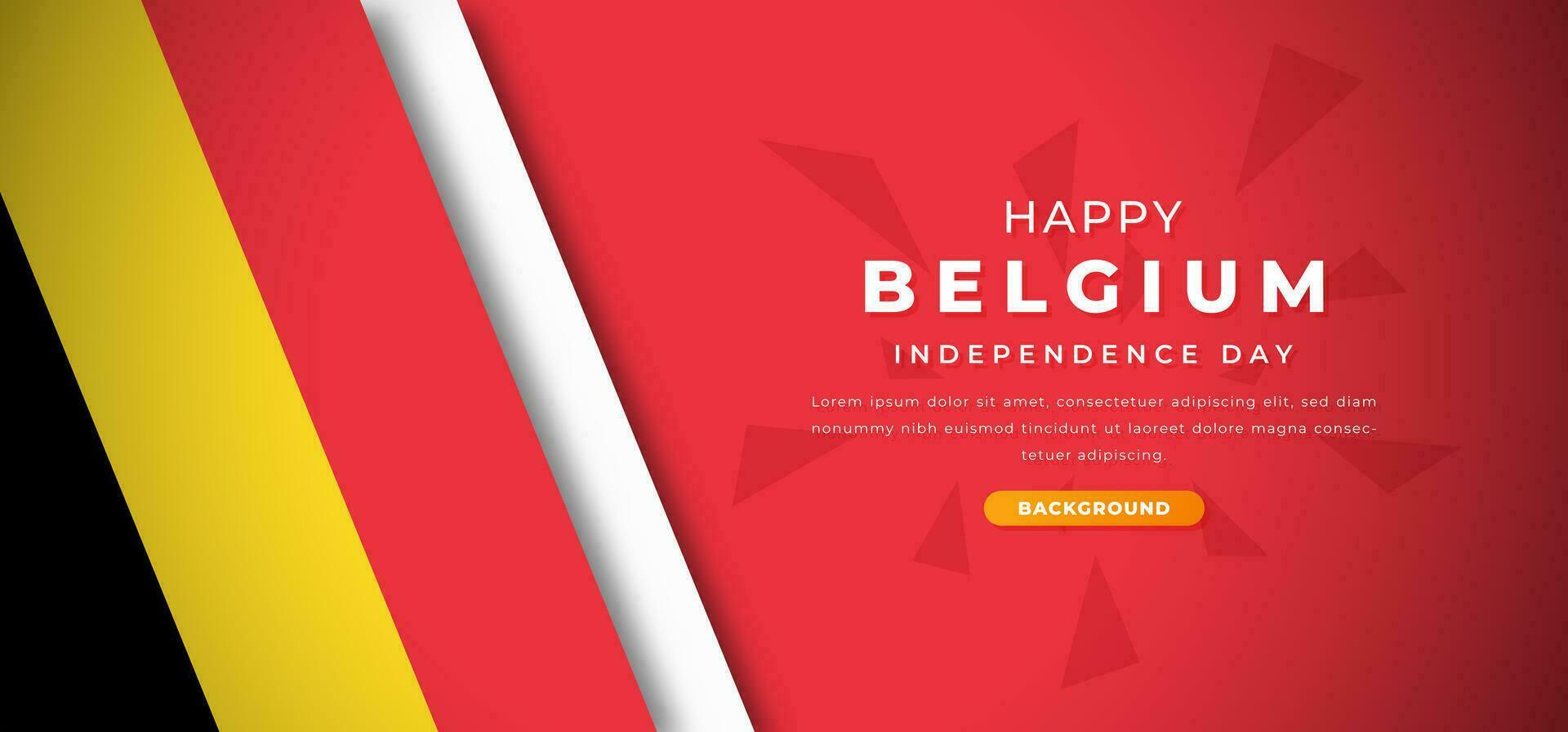 glücklich Belgien Unabhängigkeit Tag Design Papier Schnitt Formen Hintergrund Illustration zum Poster, Banner, Werbung, Gruß Karte vektor