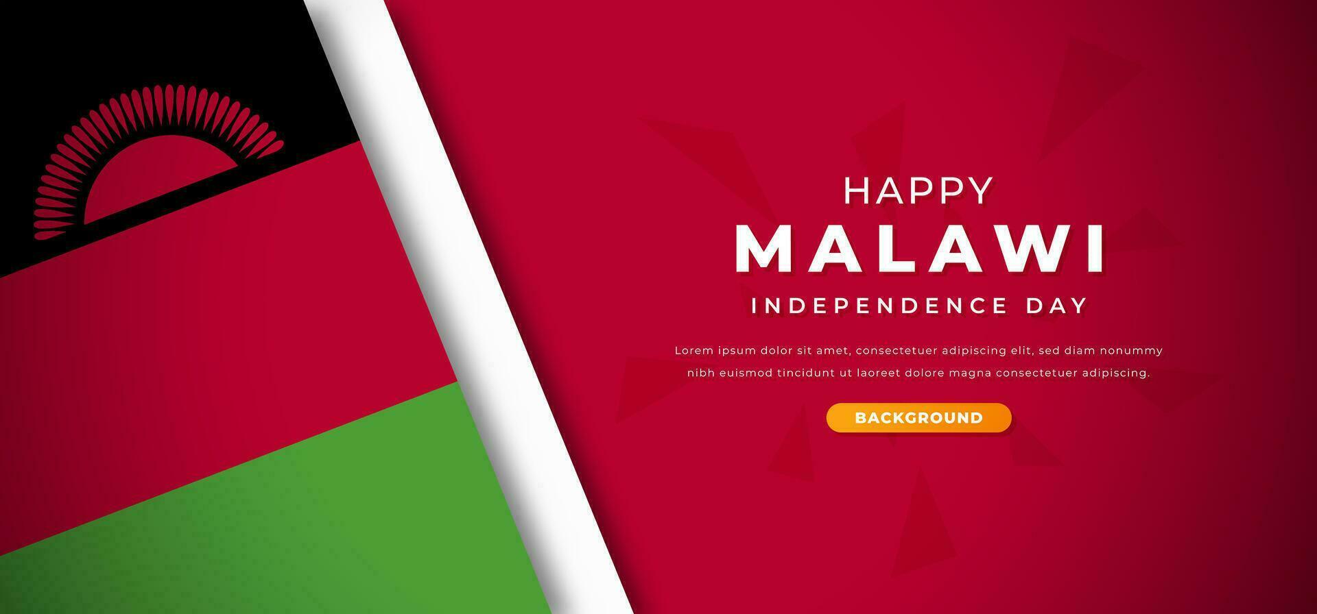 glücklich Malawi Unabhängigkeit Tag Design Papier Schnitt Formen Hintergrund Illustration zum Poster, Banner, Werbung, Gruß Karte vektor