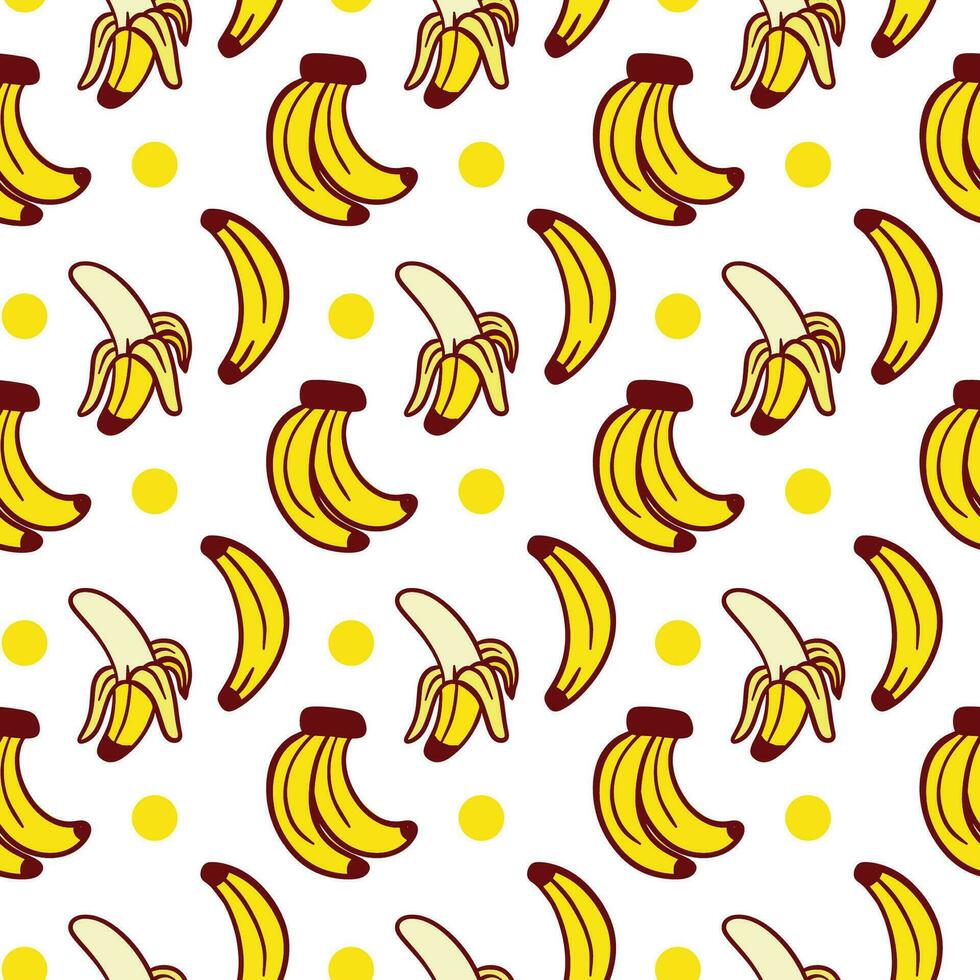 Hand gezeichnet Banane Karikatur Illustration nahtlos Muster vektor