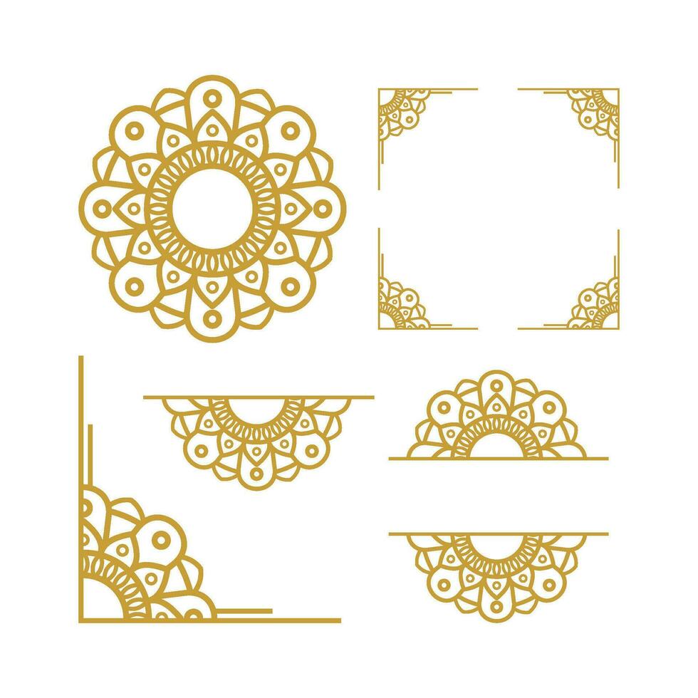 Mandala Hochzeit Rahmen Element Vektor Designs