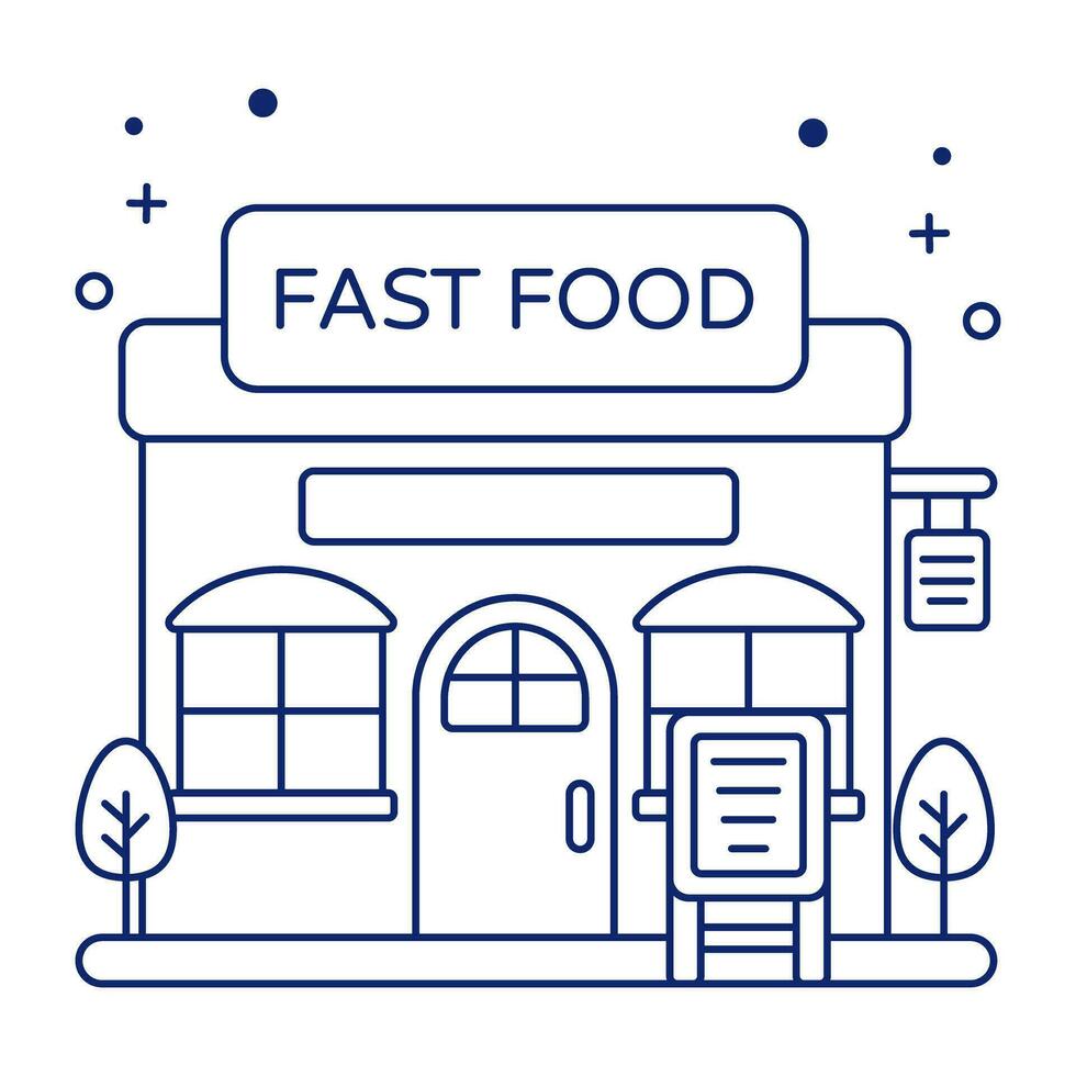 ett ikon design av snabb mat affär vektor