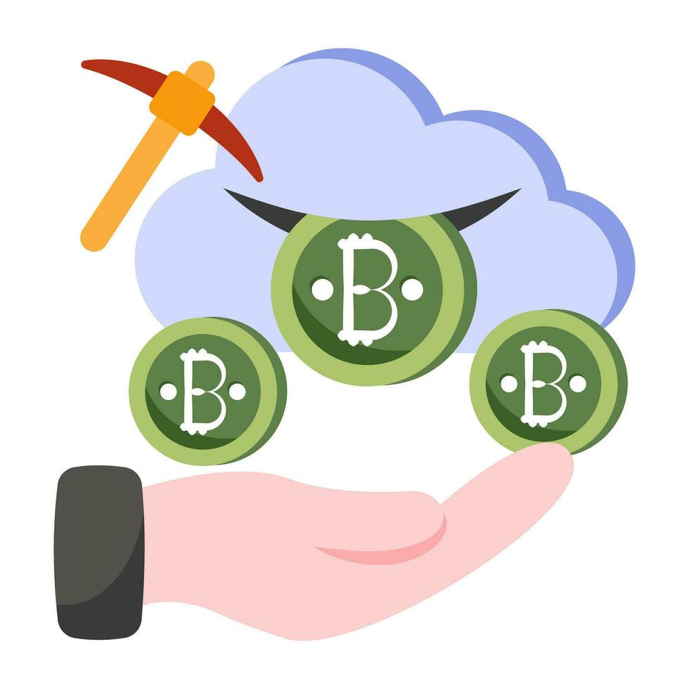 ein perfekt Design Symbol von Wolke Bitcoin Bergbau vektor