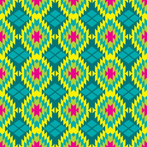 Mexican Folkloric tracery textil sömlösa mönster vektor
