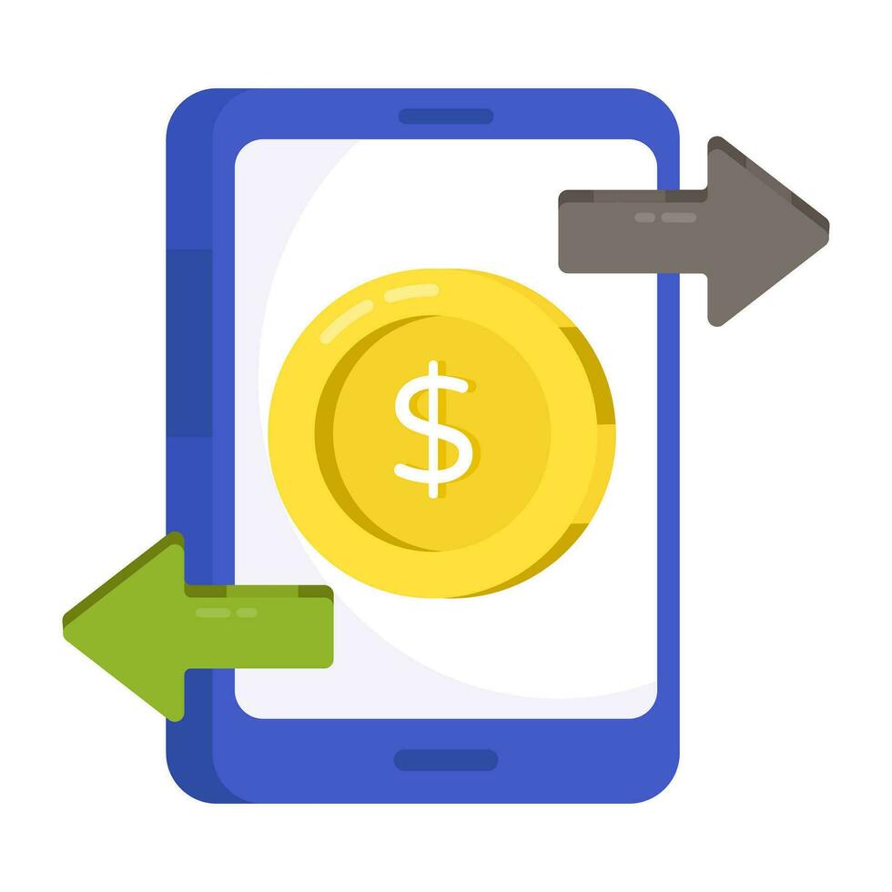 perfekt design ikon av mobil pengar överföra vektor