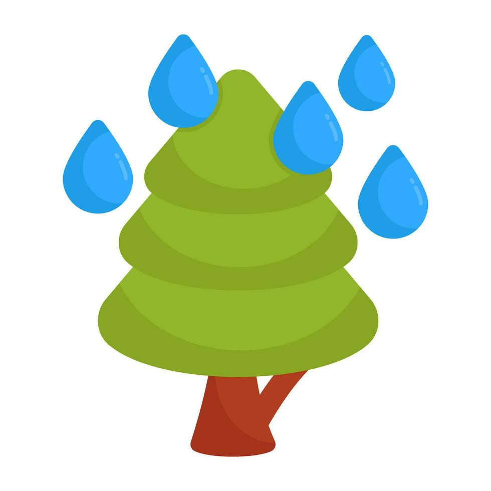 Wald Regen Symbol im perfekt Design vektor