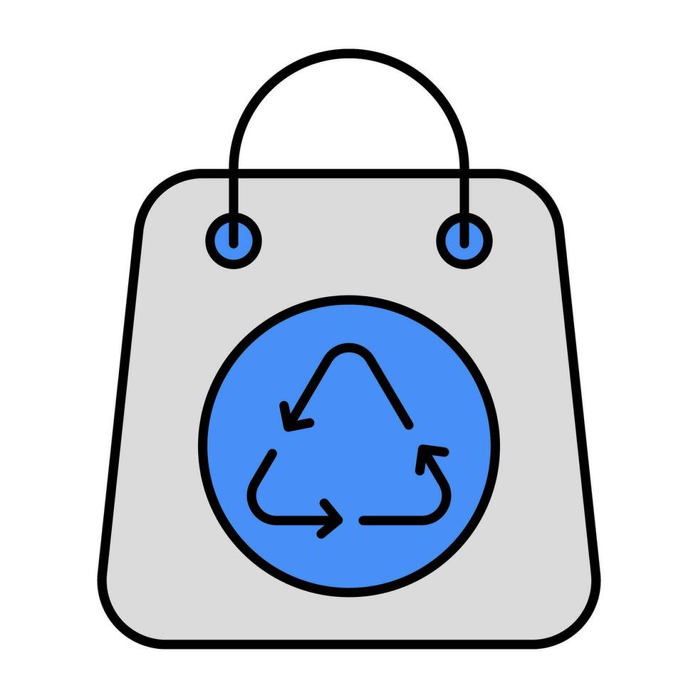 konzeptionelle eben Design Symbol von Tasche Recycling vektor