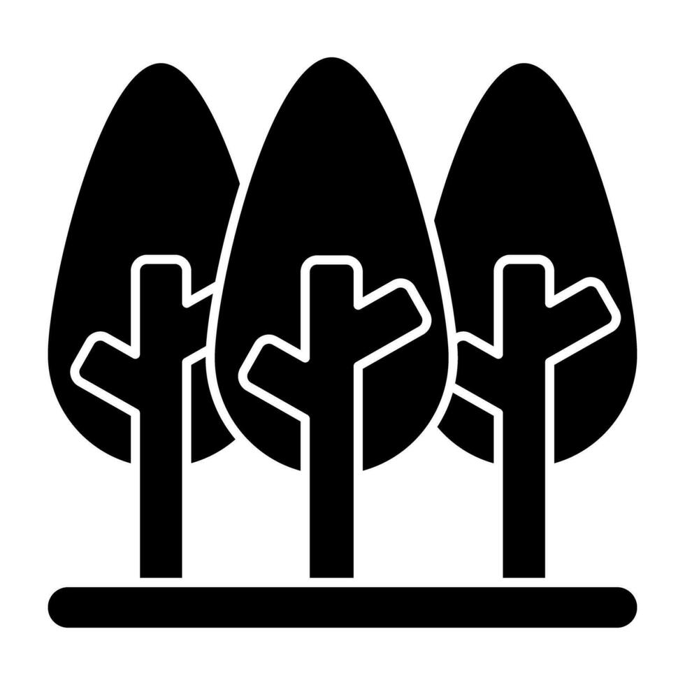 ein editierbar Design Symbol von Nadelbäume vektor