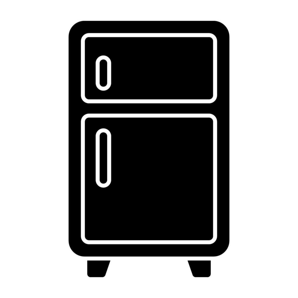 vektor design av kylskåp, fast ikon